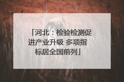 河北：检验检测促进产业升级 多项指标居全国前列