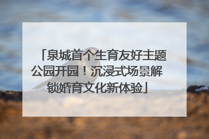 泉城首个生育友好主题公园开园！沉浸式场景解锁婚育文化新体验