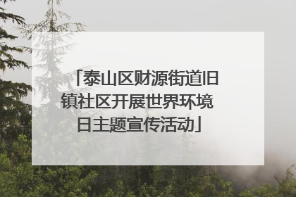 泰山区财源街道旧镇社区开展世界环境日主题宣传活动