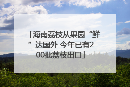 海南荔枝从果园“鲜”达国外 今年已有200批荔枝出口