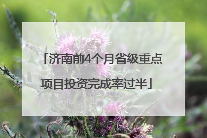 济南前4个月省级重点项目投资完成率过半