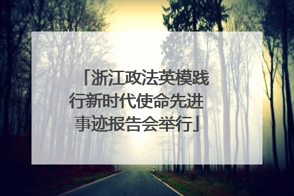 浙江政法英模践行新时代使命先进事迹报告会举行