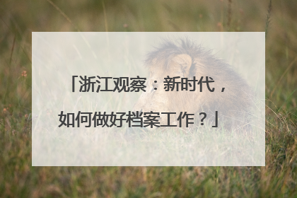 浙江观察：新时代，如何做好档案工作？