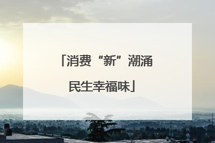 消费“新”潮涌 民生幸福味