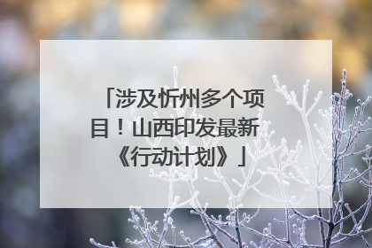 涉及忻州多个项目！山西印发最新《行动计划》