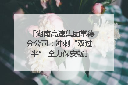 湖南高速集团常德分公司：冲刺“双过半” 全力保安畅