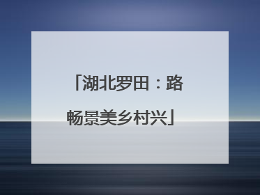 湖北罗田：路畅景美乡村兴