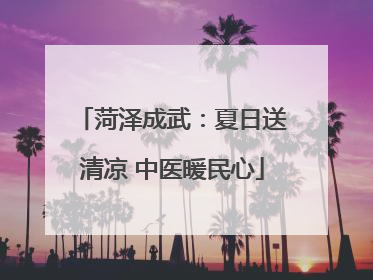 菏泽成武：夏日送清凉 中医暖民心