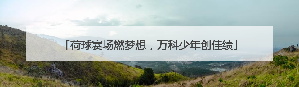 荷球赛场燃梦想，万科少年创佳绩