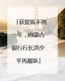 获提拔不到一年，内蒙古银行行长洪少平再履新