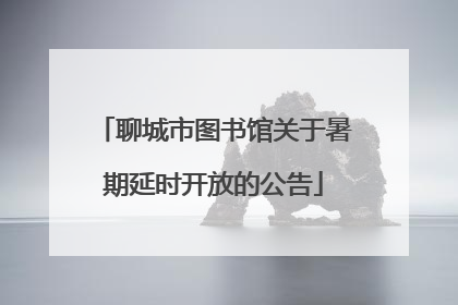 聊城市图书馆关于暑期延时开放的公告