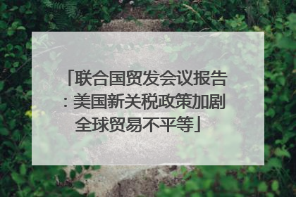 联合国贸发会议报告：美国新关税政策加剧全球贸易不平等