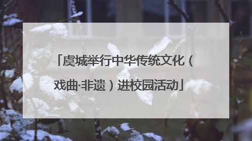 虞城举行中华传统文化（戏曲·非遗）进校园活动