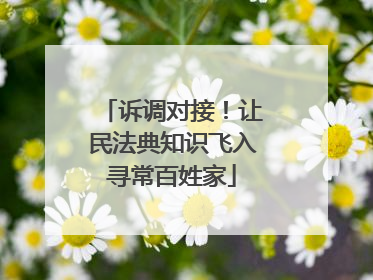 诉调对接！让民法典知识飞入寻常百姓家