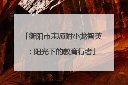 衡阳市耒师附小龙智英：阳光下的教育行者