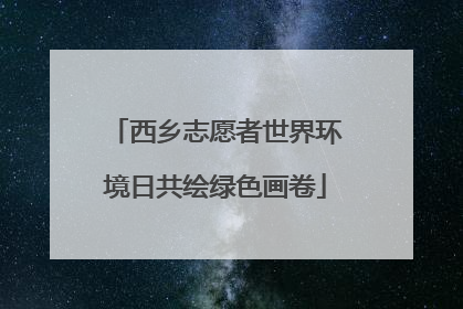 西乡志愿者世界环境日共绘绿色画卷