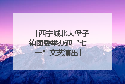 西宁城北大堡子镇团委举办迎“七一”文艺演出