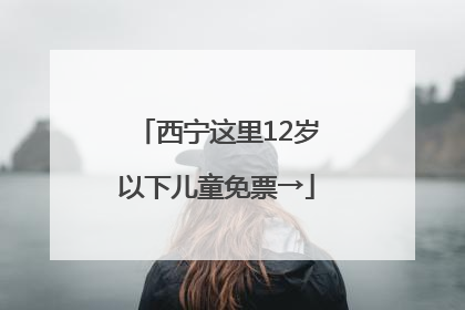 西宁这里12岁以下儿童免票→