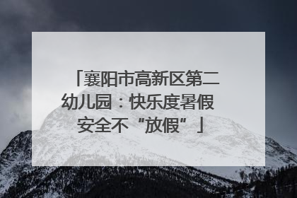 襄阳市高新区第二幼儿园：快乐度暑假 安全不“放假”