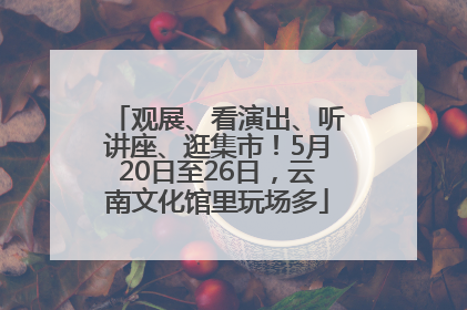 观展、看演出、听讲座、逛集市！5月20日至26日，云南文化馆里玩场多