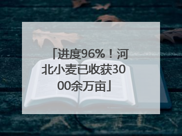 进度96%！河北小麦已收获3000余万亩