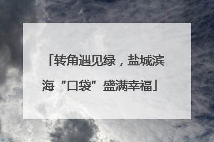 转角遇见绿,盐城滨海“口袋”盛满幸福