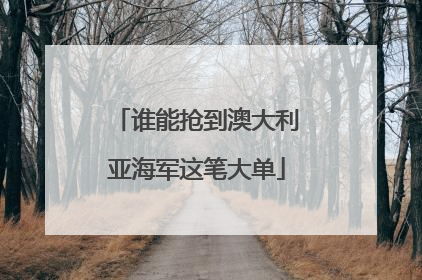 谁能抢到澳大利亚海军这笔大单
