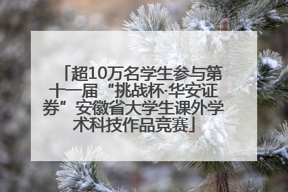 超10万名学生参与第十一届“挑战杯·华安证券”安徽省大学生课外学术科技作品竞赛