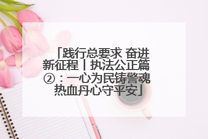 践行总要求 奋进新征程丨执法公正篇②：一心为民铸警魂 热血丹心守平安