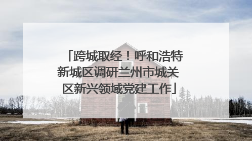跨城取经！呼和浩特新城区调研兰州市城关区新兴领域党建工作