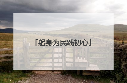 躬身为民践初心