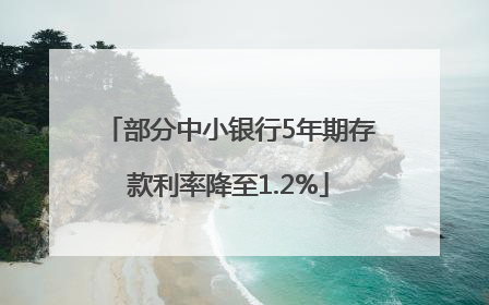 部分中小银行5年期存款利率降至1.2%