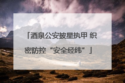 酒泉公安披星执甲 织密防控“安全经纬”