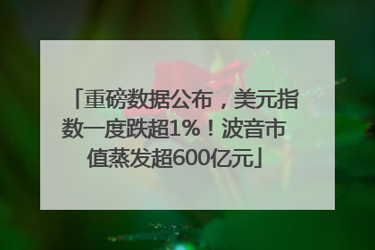 重磅数据公布，美元指数一度跌超1%！波音市值蒸发超600亿元