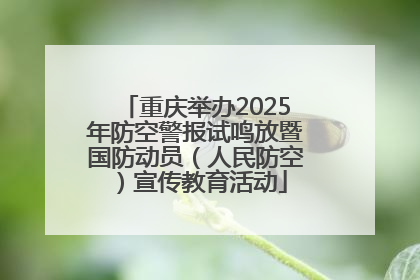 重庆举办2025年防空警报试鸣放暨国防动员（人民防空）宣传教育活动