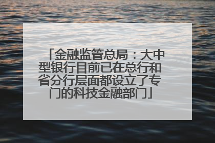 金融监管总局：大中型银行目前已在总行和省分行层面都设立了专门的科技金融部门
