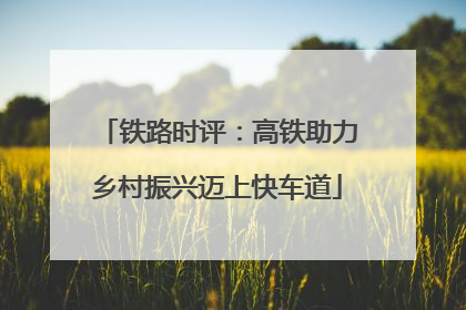 铁路时评：高铁助力乡村振兴迈上快车道