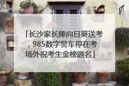 长沙家长捧向日葵送考，985数字警车停在考场外祝考生金榜题名