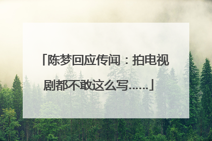 陈梦回应传闻：拍电视剧都不敢这么写……