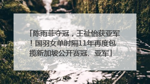 陈雨菲夺冠，王祉怡获亚军！国羽女单时隔11年再度包揽新加坡公开赛冠、亚军