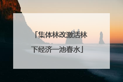 集体林改激活林下经济一池春水