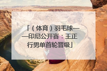 （体育）羽毛球——印尼公开赛：王正行男单首轮晋级