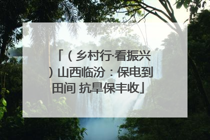 （乡村行·看振兴）山西临汾：保电到田间 抗旱保丰收