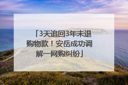 3天追回3年未退购物款！安岳成功调解一网购纠纷