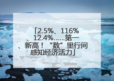 2.5%、116%、12.4%……第一、新高！“数”里行间感知经济活力
