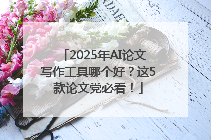 2025年AI论文写作工具哪个好？这5款论文党必看！
