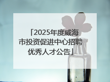 2025年度威海市投资促进中心招聘优秀人才公告