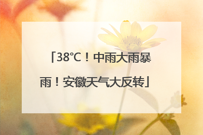 38℃！中雨大雨暴雨！安徽天气大反转