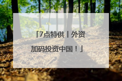 7点特供丨外资加码投资中国！