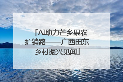 AI助力芒乡果农扩销路——广西田东乡村振兴见闻